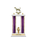 15" Custom White Finished Award Trophy With Trim