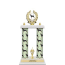 15" Custom White Finished Award Trophy With Trim
