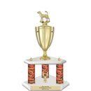 20" White Finished Award Trophy With Loving Cup And Trim