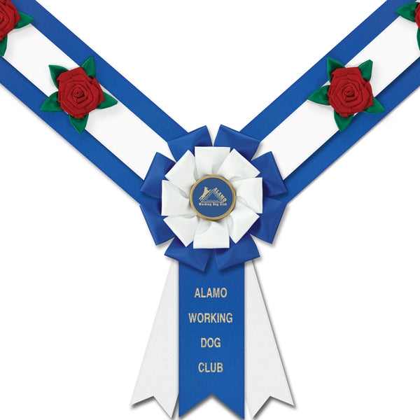 Custom Easton Award Sash With Roses, 6-1/2" Top