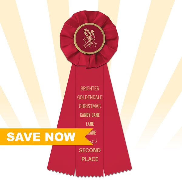Empire 3 Rosette Award Ribbon, 4" Top - 10% OFF - SALE