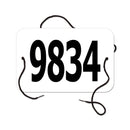 Small Rectangular Exhibitor Number With String 1501+.