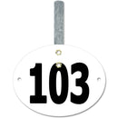 Stock Dressage Oval Exhibitor Number With Hook