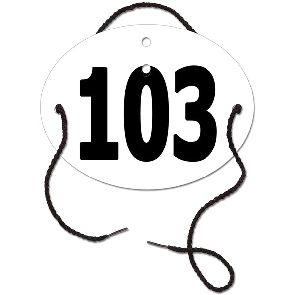 Stock Dressage Oval Exhibitor Number With String