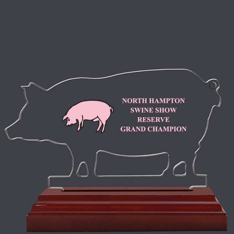 Hog Shaped Acrylic Award Trophy