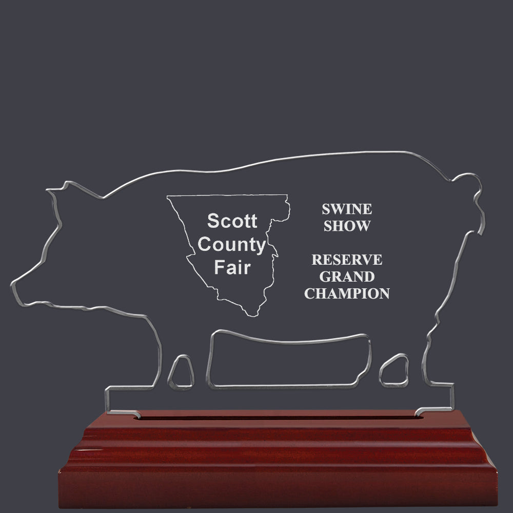 Engraved Hog Shaped Acrylic Award Trophy | Hodges Badge Company