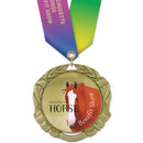 2-3/4" Custom XBX Award Medal With Specialty Satin Neck Ribbon