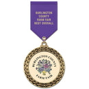 2-5/8" Custom GFL Award Medal With Satin Drape Ribbon