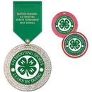 2-3/4" Custom GGM Award Medal With Satin Drape Ribbon