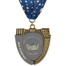2-3/4" Custom MS14 Mega Shield Award Medal With Millennium Neck Ribbon
