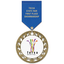 2-3/4" Custom RS14 Award Medal With Satin Drape Ribbon