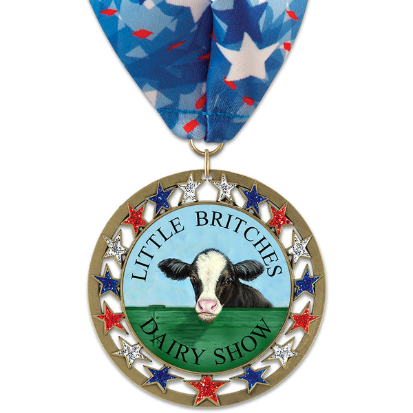 2-3/4" Custom RSG Award Medal With Millennium Neck Ribbon
