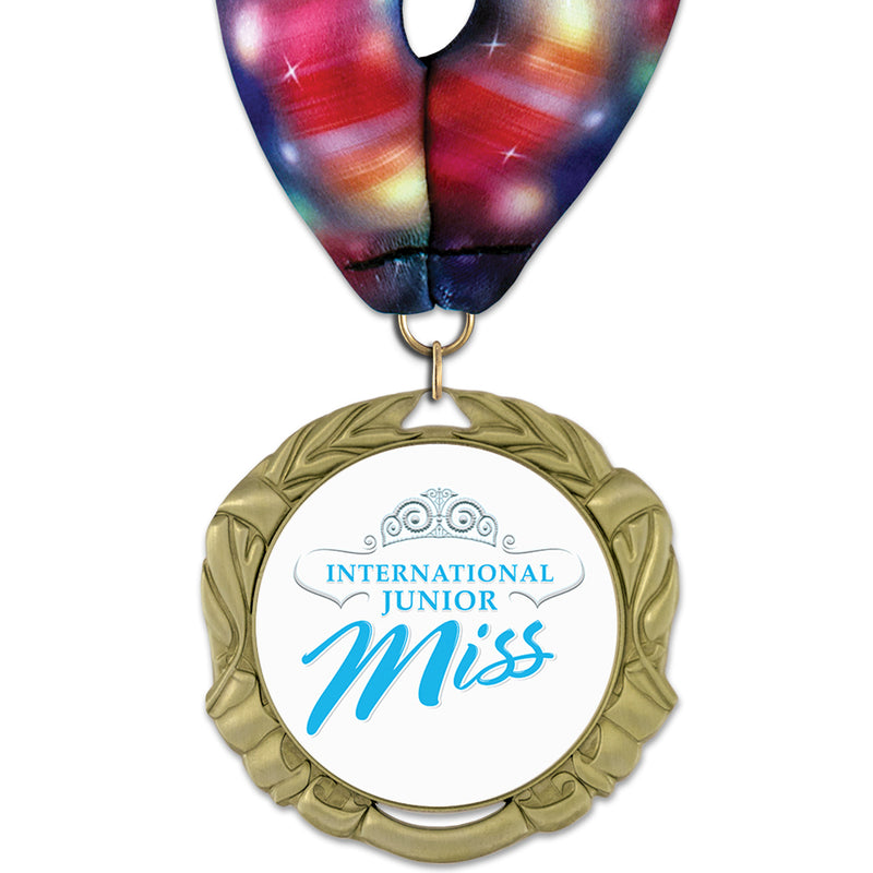 2-3/4”  Custom XBX Award Medal w/ Millennium Neck Ribbon