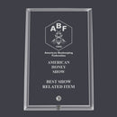 4" X 6" Engraved Custom Clear Glass Beveled Edge Desk Plaque