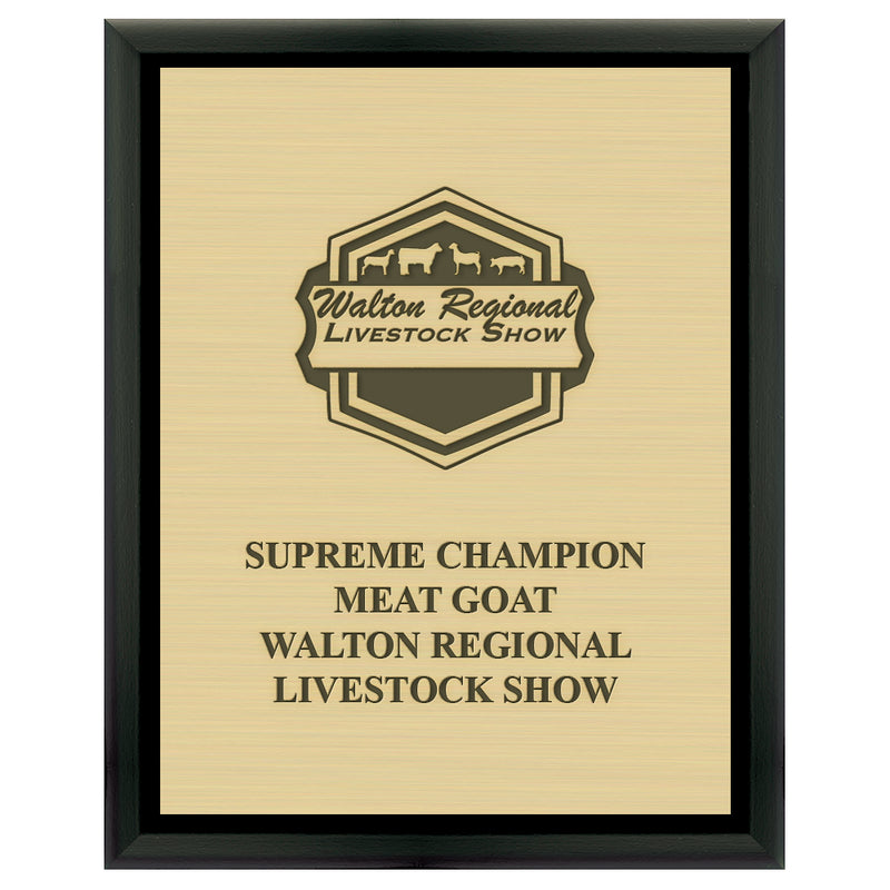 7" x 9"  Award Plaque - Black w/ Engraved Plate