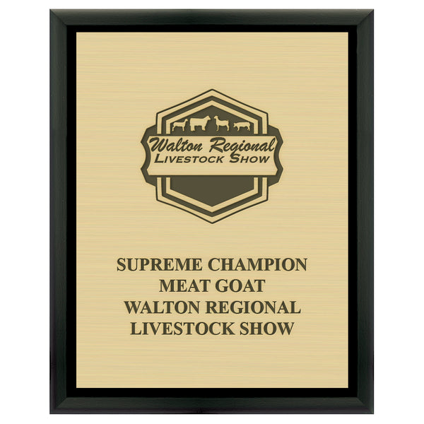 8" x 10"  Award Plaque - Black w/ Engraved Plate