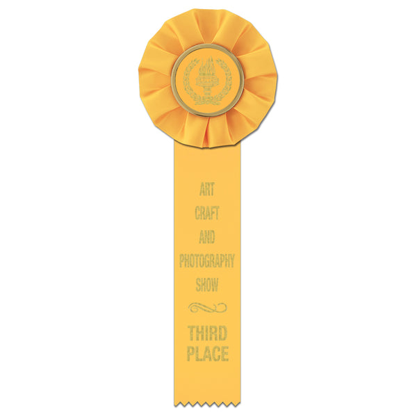 Empire 1 Rosette Award Ribbon, 4" Top