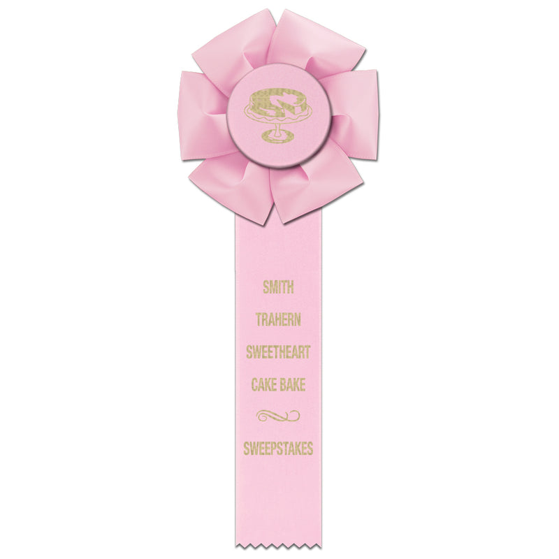 Beauty 1 Rosette Award Ribbon, 4-1/2" Top