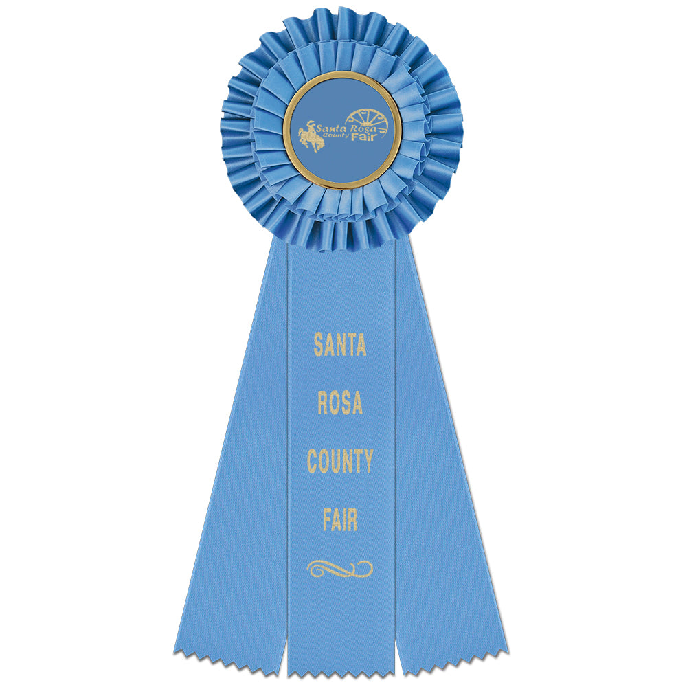 Luxury 3 Rosette Award Ribbon 4-1/2
