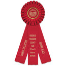 Luxury 3 Rosette Award Ribbon With 3 Streamer Printing, 4-1/2" Top