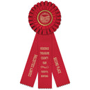 Luxury 3 Rosette Award Ribbon With 3 Streamer Printing, 4-1/2" Top