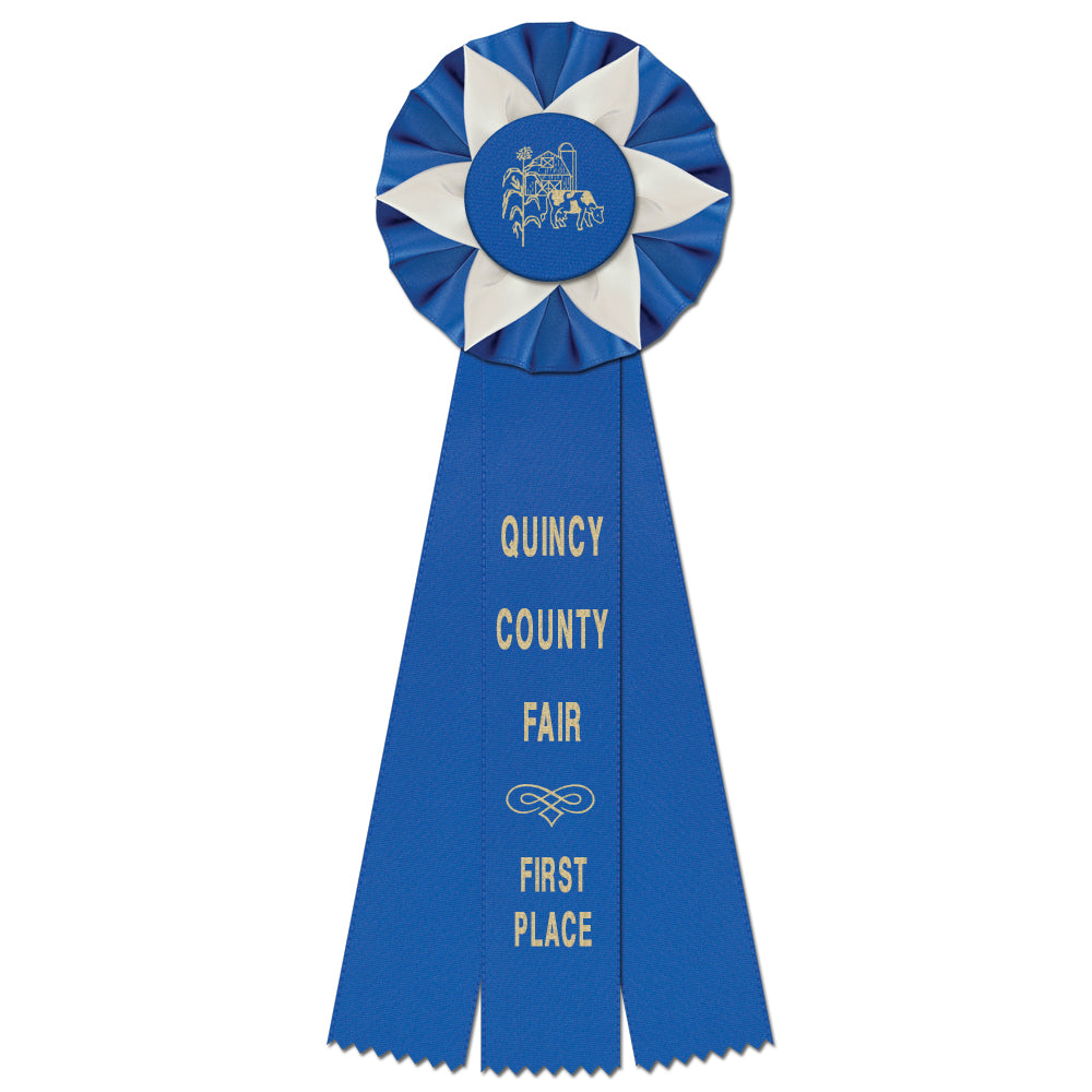 Ewell 3 Rosette Award Ribbon, 4-1/2