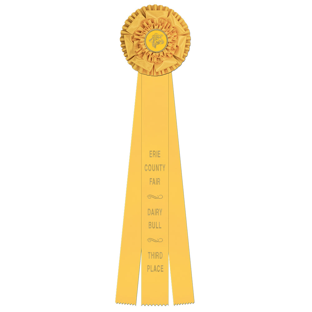 Mansfield 3 Rosette Award Ribbon, 6-1/2