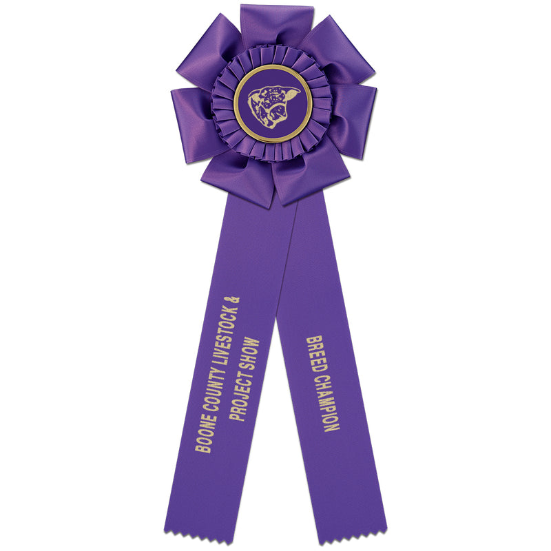 Peerless 2 Rosette Award Ribbon, 5-1/2" Top