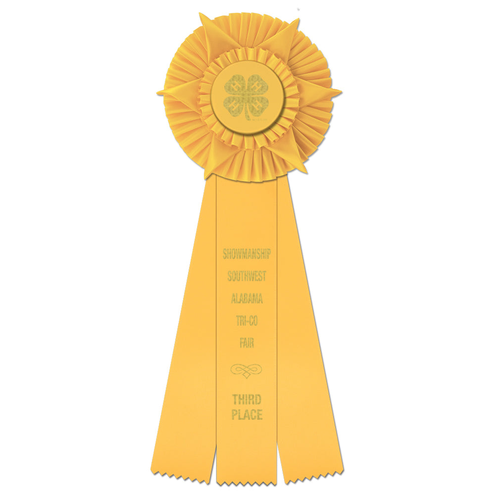 Hampshire 3 Rosette Award Ribbon, 5-1/2