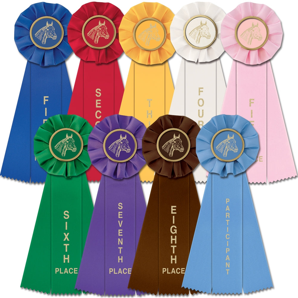 Stock Single Equestrian Empire Rosette Award Ribbon