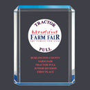 4-3/4" x 6-1/4" Custom Full Color Blue Shimmer Acrylic Award
