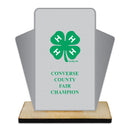 5" Custom Shape Birchwood Award Trophy With Birchwood Base
