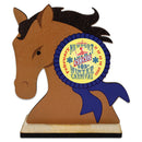 5" Horse Head Shape Birchwood Award Trophy With Birchwood Base