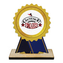 5" Rosette Shape Birchwood Award Trophy With Birchwood Base