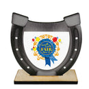 5" Horseshoe Shape Birchwood Award Trophy With Birchwood Base