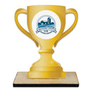 5" Loving Cup Shape Birchwood Award Trophy With Birchwood Base