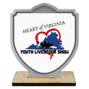 5" Shield Shape Birchwood Award Trophy With Birchwood Base