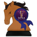 5" Horse Head Shape Birchwood Award Trophy With Black Base