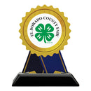 5" Rosette Shape Birchwood Award Trophy With Black Base