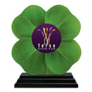 5" Clover Shape Birchwood Award Trophy With Black Base