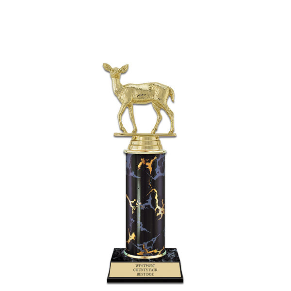 10" Black Faux Marble Award Trophy