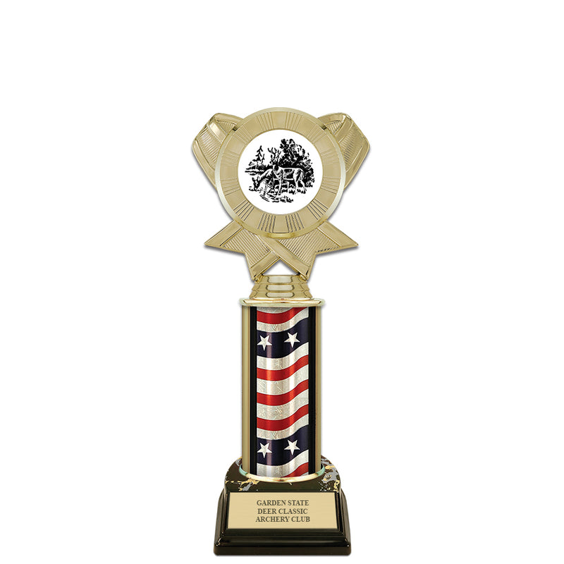 10" Custom Black Base Award Insert Top Trophy