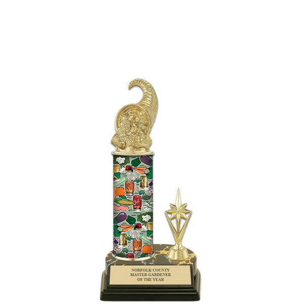 11" Black Base Award Trophy With Trim