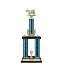 20" 3 Column Award Trophy With Wreath & Trim
