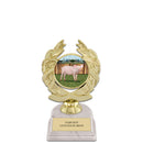 5-1/2" Custom White Base Award Trophy With Insert Top