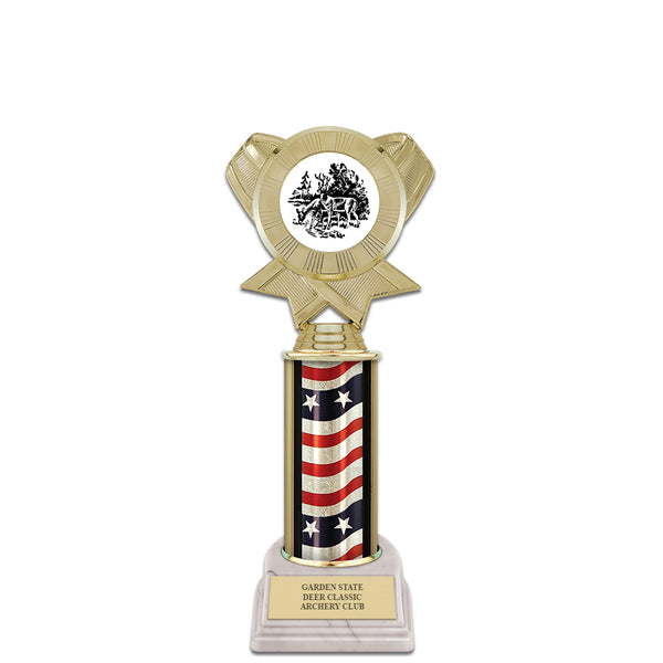 10" Custom White Base Award Trophy With Insert Top