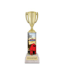 11" Custom Column Trophy with White Base