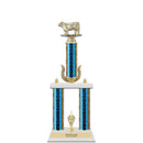 20" White Finished Award Trophy With Wreath And Trim