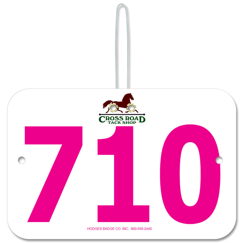 Custom Full Color Large Rectangular Exhibitor Number With Hook