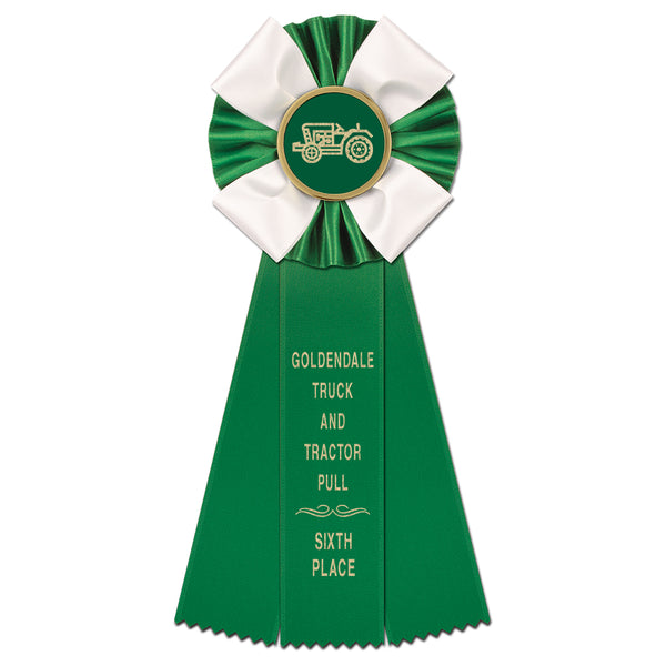 Kendal 3 Rosette Award Ribbon, 4-1/2" Top